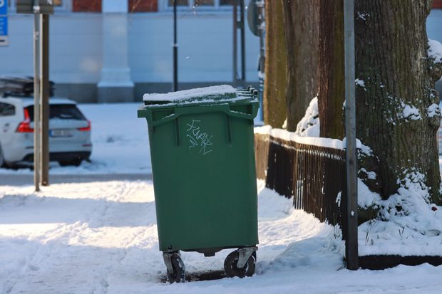 Roll-off container on a job in Jackson County, Michigan